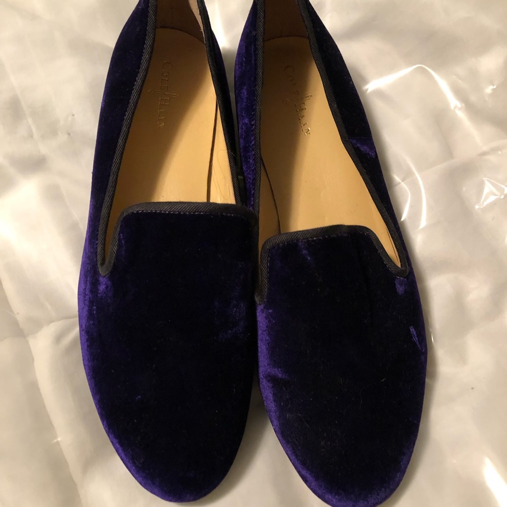 NEVER WORN Purple Velvet Cole Haan loafers